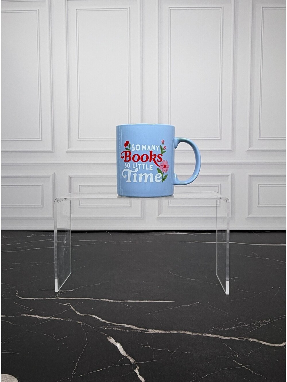 So Many Books So Little Time Blue Floral Book Lover Reader Mug